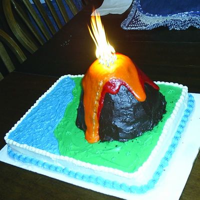 Volcano With Fire