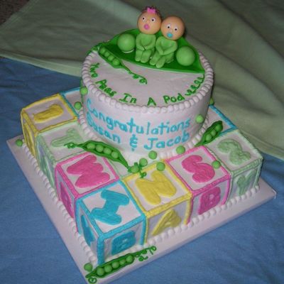 Two Peas Twins Shower Cake