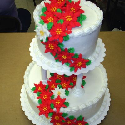 Poinsettia Wedding Cake