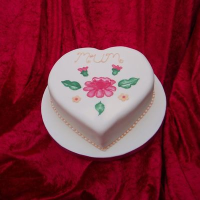 Brush Embroidered Heart Cake