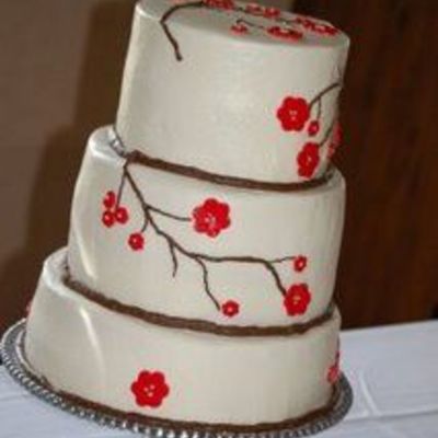 Cherry Blossom Anniversary Cake