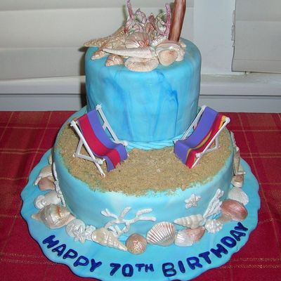 Seashell/beach Birthday Cake