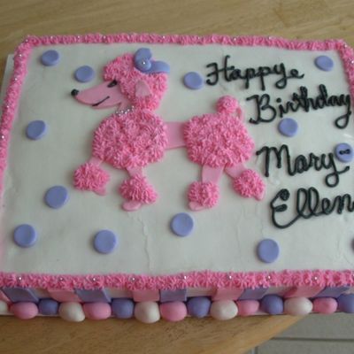 Pink Poodle Birthday Cake