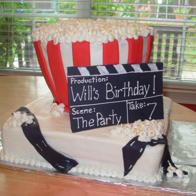 Movie And Popcorn Birthday Cake