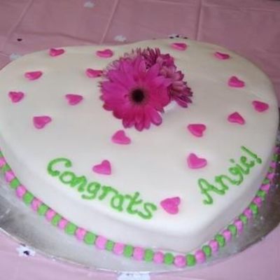 Heartshaped Bridal Shower Cake