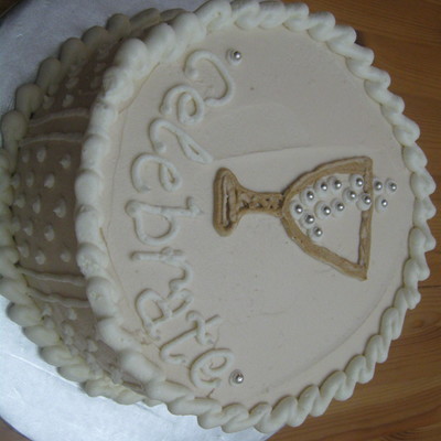 Celebration Cake With Champagne Glass