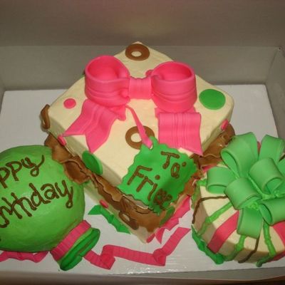 Gifts And Balloon Cake