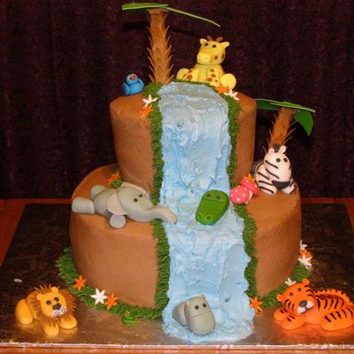 Jungle Baby Shower Cake