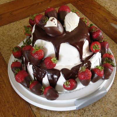 Strawberry Topped Wedding Brownie