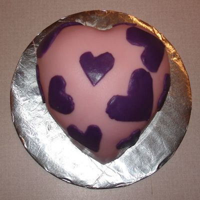 Pink Heart With Purple Hearts All Over