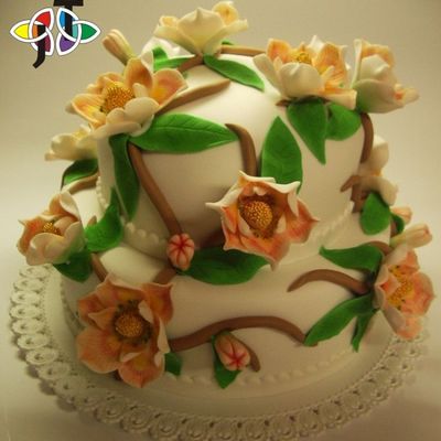 Wedding Cake With Magnolias
