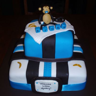 Monkey Themed Baby Shower Cake