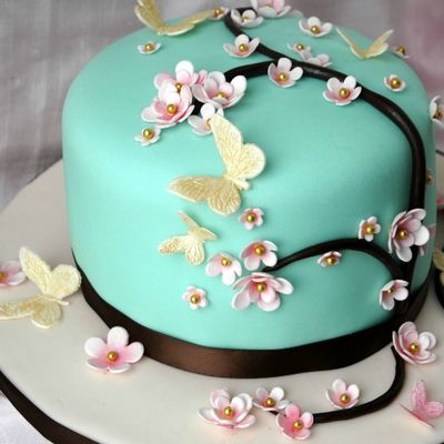 Cherry Blossom Mother's Day Cake For My Mom!