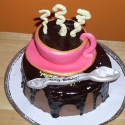 Coffee Cup Birthday Cake