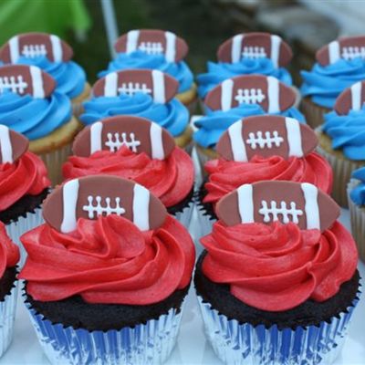 Baby's First Tailgate Cupcakes