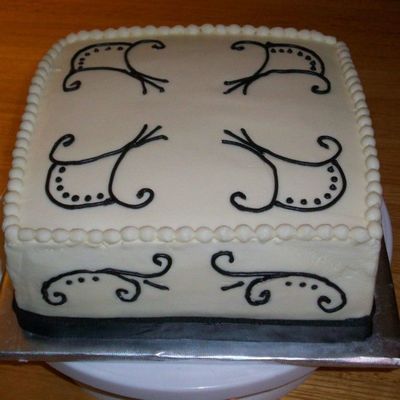 Black And White Scroll Cake