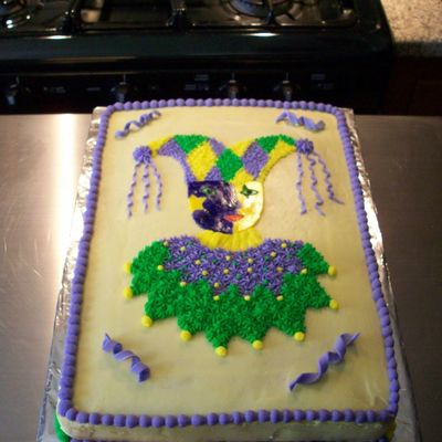 Mardi Gras Theme Party Cake