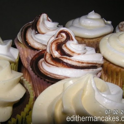 Vanilla Cupcakes With European Butter Cream Icing And Ganache
