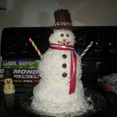 Coconut Snowman Cake