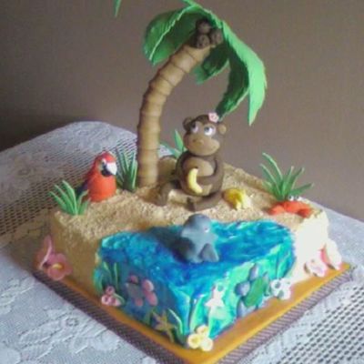 Monkey And Friends At The Beach