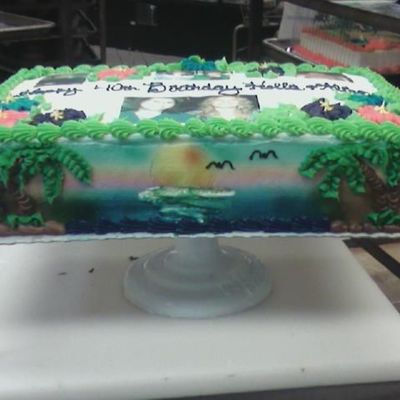 Tropical Beach Theme Cake