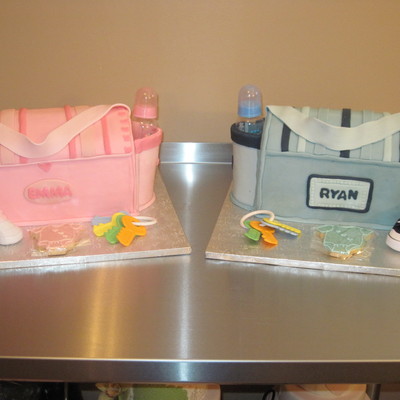 Diaper Bag Cakes For Twins