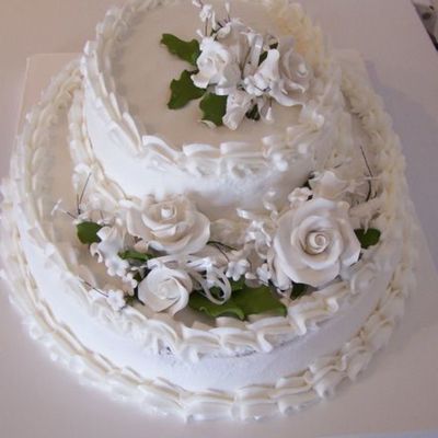 Oval White Bridal Shower Cake