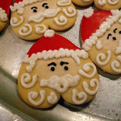 Santa Heart Cookie Closeup