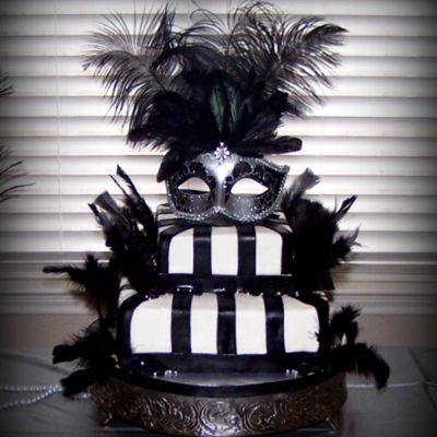 Black And White Masquerade Cake