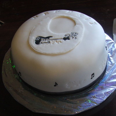Music Themed Baptism Cake