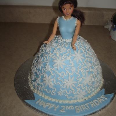 Blue And White Doll Cake