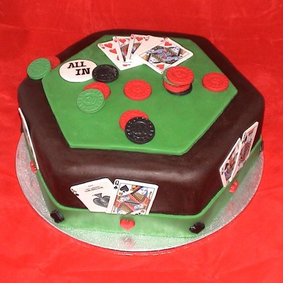 Poker Table Shower Cake