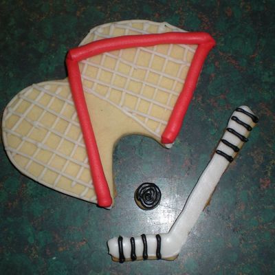 Hockey Net ,stick And Puck Cookies