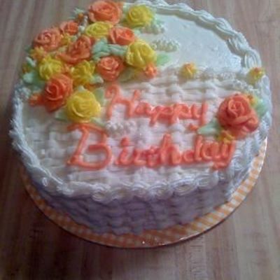 Basket Weave With Orange And Yellow Roses