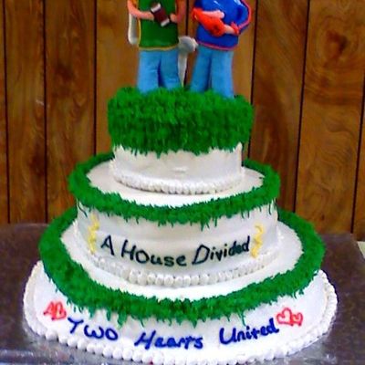 Football Themed Wedding Cake