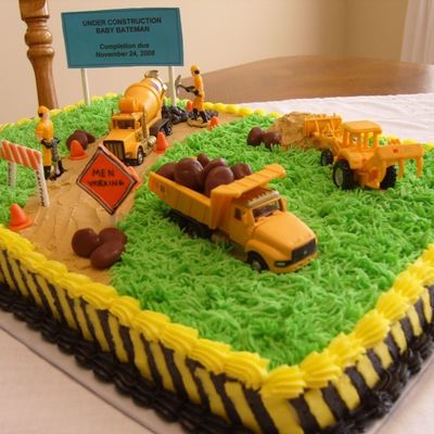 Under Construction Baby Shower Cake