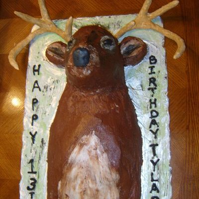 Deer Head Birthday Cake