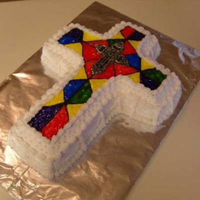 Stained Glass Cross Cake