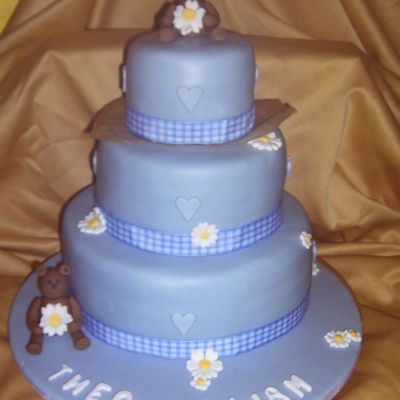 Blue Christening Cake