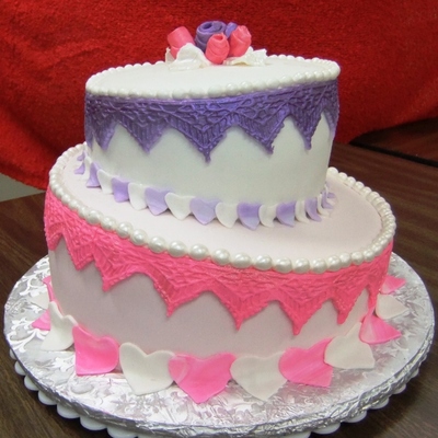 Topsy Turvy Lace Cake