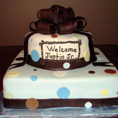 Polka Dot Baby Shower Cake