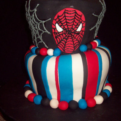 Spiderman Topsy-Turvy Cake