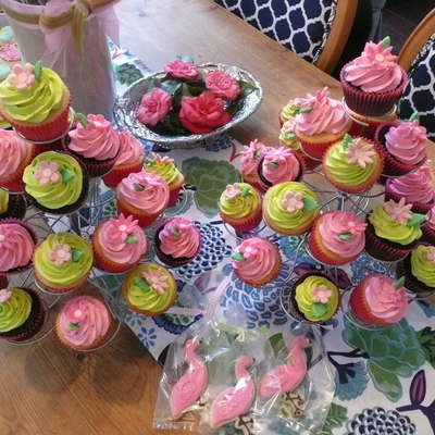 Pink And Green Cupcakes