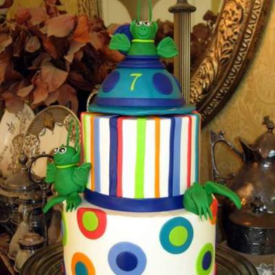 Aliens And Spaceship Birthday Cake