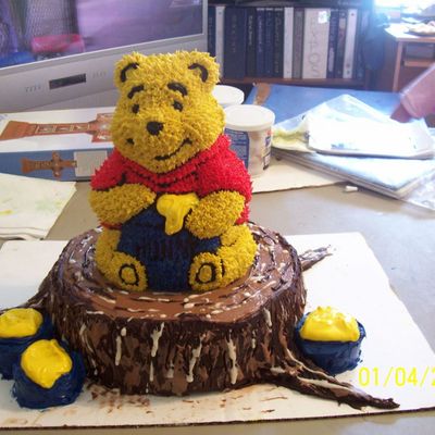 Pooh Bear On A Stump