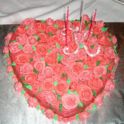 Birthday Cake Covered In Roses