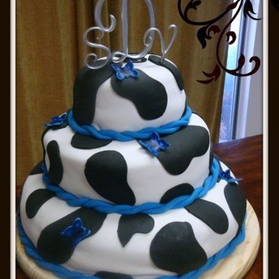 Cow Print Wedding Cake