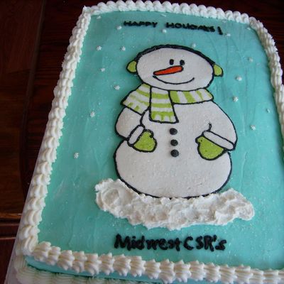 Snowman Christmas Party Cake