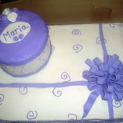 Purple And White Birthday Cake