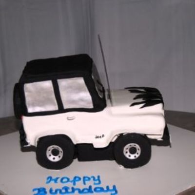 Jeep Birthday Cake With Flames